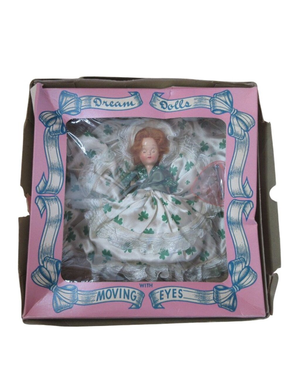 Dream Doll 7.5" Irish Shamrocks Dress Original Window Box 1950s
